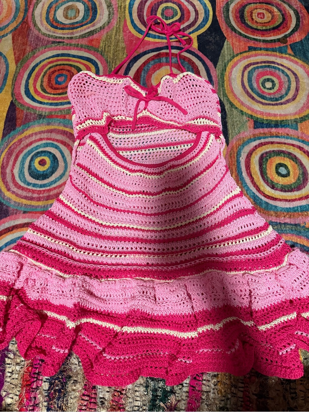 SHEIN Pink Crochet Bralette